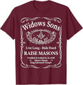 Masonic Widow's Sons No.357 Whiskey Raise Masons Fathers Day T-Shirt - FUKAMASONIC