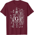 Structure of Freemasonry Square and Compass Diagram T-Shirt - FUKAMASONIC