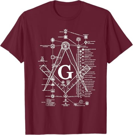 Structure of Freemasonry Square and Compass Diagram T-Shirt - FUKAMASONIC