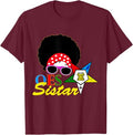 OES Afro Sistar Head Band Sunglasses Star Parents' Day T-Shirt - FUKAMASONIC