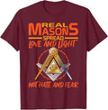 Freemason Real Masons Love and Light Masonic T-Shirt - FUKAMASONIC