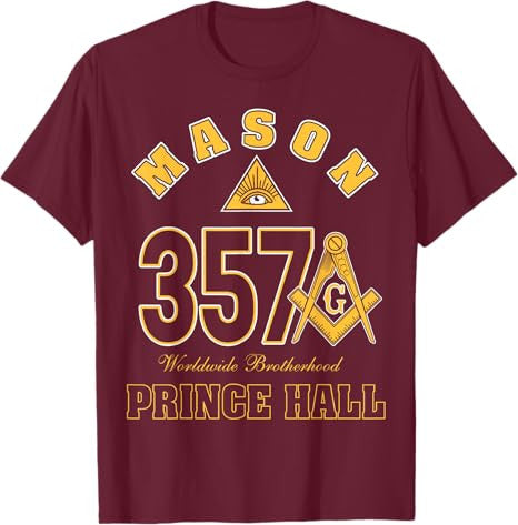 Prince Hall Mason 357 Symbol Worldwide Brotherhood Father's T-Shirt - FUKAMASONIC