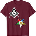 OES Mason Split Long T Shirt Masonic Eastern Star Tee Black T-Shirt - FUKAMASONIC