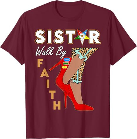 OES SiStar Leopard Walk By Faith Eastern Star Thanksgiving T-Shirt - FUKAMASONIC