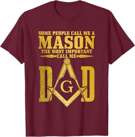 Dad Square Compass Masonic Father Day Freemason T-Shirt - FUKAMASONIC