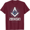 Mason 2B1ASK1 Square and Compass, Freemason - T-Shirt T-Shirt - FUKAMASONIC