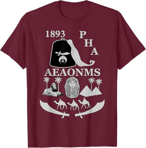 Shriners 1893 PHA Pharaoh AEAONMS Freemasons Father's Day T-Shirt - FUKAMASONIC