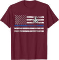 Masonic Police Thin Blue Line Flag Mason T-Shirt - FUKAMASONIC