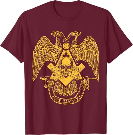 Masons Scottish Rite Eagle Skull & Bones Masonic Emblems T-Shirt - FUKAMASONIC
