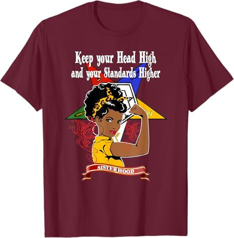 Order Of The Eastern Star OES Sisterhood Keep Your Head High T-Shirt - FUKAMASONIC