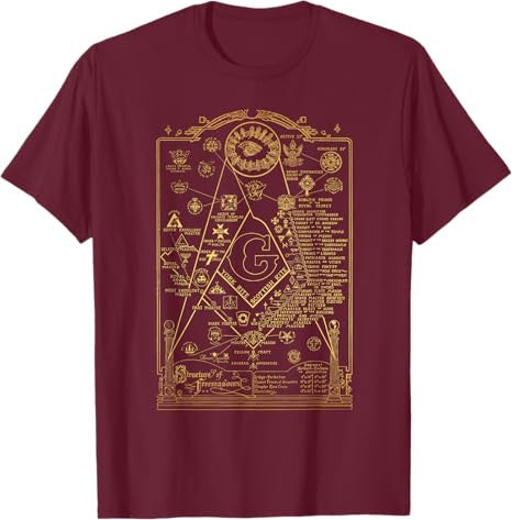 Structure of Freemasonry Square and Compass, Diagram T-Shirt T-Shirt - FUKAMASONIC