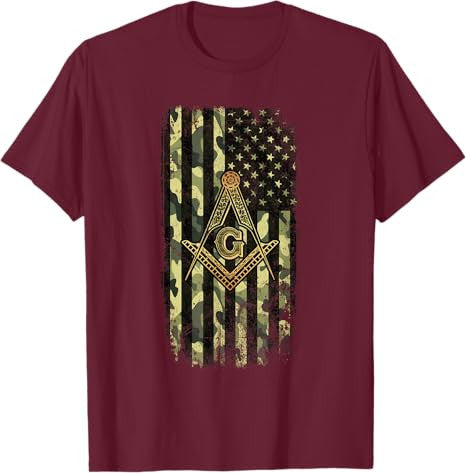 Masonic Camo American Flag - Freemason T-Shirt - FUKAMASONIC