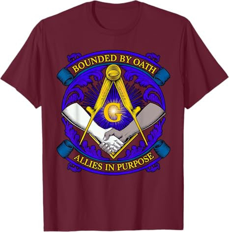 Masonic symbol with "Allies in Purpose" oath, freemason S&C T-Shirt - FUKAMASONIC
