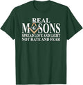 Real Masons Spread Love & Light, Freemason T-Shirt - FUKAMASONIC