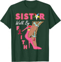 OES SiStar Leopard Walk By Faith Breast Cancer Awareness T-Shirt - FUKAMASONIC