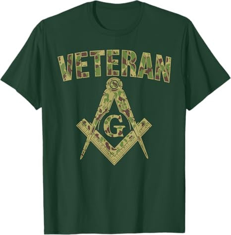 Mason Masonic Camo Freemason Veteran T-Shirt - FUKAMASONIC
