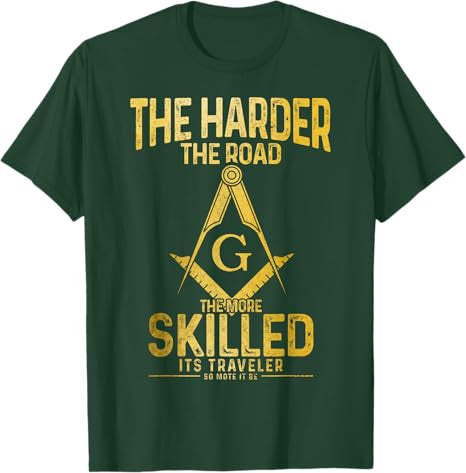 Mason Traveler Square Masonic Compass T-Shirt - FUKAMASONIC