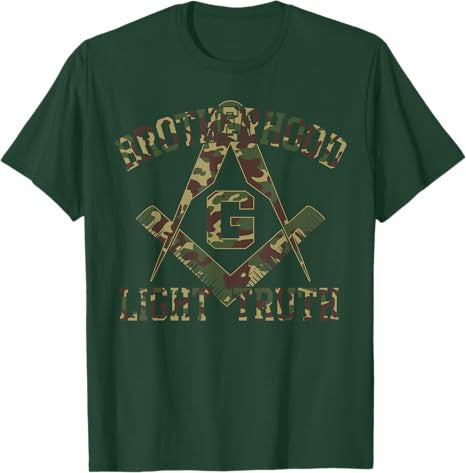 Brotherhood Light Truth Mason Masonic Camo Freemason T-Shirt - FUKAMASONIC