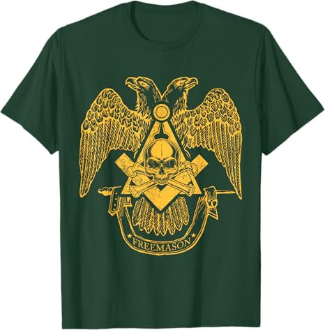 Masons Scottish Rite Eagle Skull & Bones Masonic Emblems T-Shirt - FUKAMASONIC