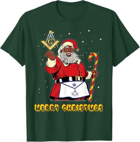 Masonic Santa Claus Mason Apron Merry Christmas And New Year T-Shirt - FUKAMASONIC