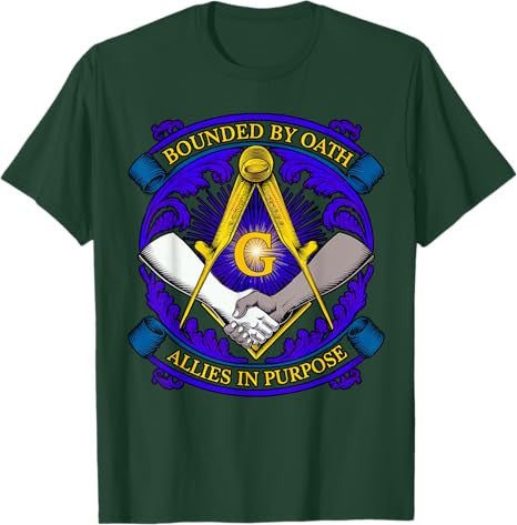 Masonic symbol with "Allies in Purpose" oath, freemason S&C T-Shirt - FUKAMASONIC
