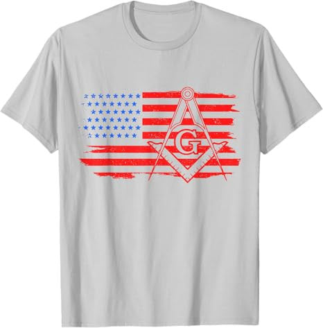 Mason Masonic US Flag Square T-Shirt - FUKAMASONIC