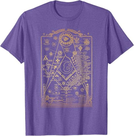 Structure of Freemasonry Square and Compass, Diagram T-Shirt - FUKAMASONIC