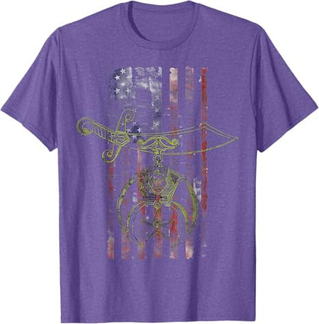 Shriner Masonic Patriotic American Flag T-shirt - FUKAMASONIC