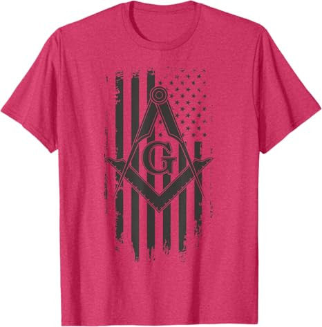 Mens Masonic American Flag Square and Compass - Freemason T-Shirt - FUKAMASONIC