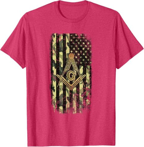 Masonic Camo American Flag - Freemason T-Shirt - FUKAMASONIC
