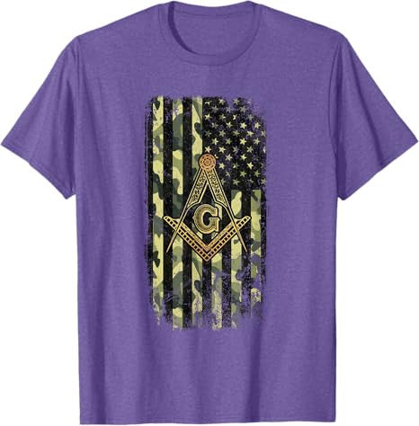 Masonic Camo American Flag - Freemason T-Shirt - FUKAMASONIC