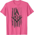Mens Masonic American Flag Square and Compass - Freemason T-Shirt - FUKAMASONIC