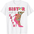 OES SiStar Leopard Walk By Faith Breast Cancer Awareness T-Shirt - FUKAMASONIC