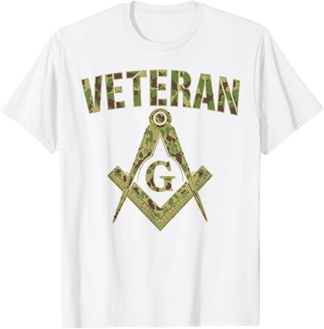 Mason Masonic Camo Freemason Veteran T-Shirt - FUKAMASONIC
