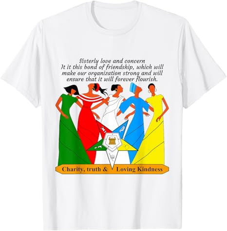 OES Sisterly Love & Concern Charity Truth & Loving Kindness T-Shirt - FUKAMASONIC