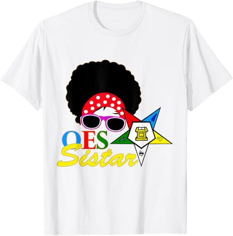 OES Afro Sistar Head Band Sunglasses Star Parents' Day T-Shirt - FUKAMASONIC