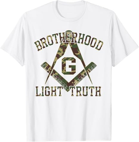 Brotherhood Light Truth Mason Masonic Camo Freemason T-Shirt - FUKAMASONIC