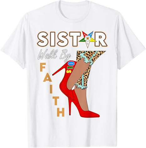OES SiStar Leopard Walk By Faith Eastern Star Thanksgiving T-Shirt - FUKAMASONIC
