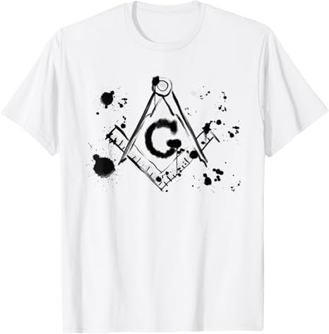 Freemason square & compass Masonic paint splat T-Shirt