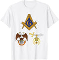 Master Mason 32nd Degree Shrine AASR Noble Masonic WD Blue T-Shirt - FUKAMASONIC