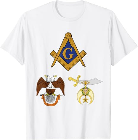 Master Mason 32nd Degree Shrine AASR Noble Masonic WD Blue T-Shirt - FUKAMASONIC