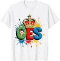 OES Queen Crown Diamond WaterColor Order of the Eastern Star T-Shirt - FUKAMASONIC