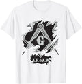Masons AF&AM Torn Ripped Skin Symbol Masonic Father's Day T-Shirt - FUKAMASONIC