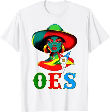 OES Black Sister Floppy Hat Eastern Star Women's Equality T-Shirt - FUKAMASONIC