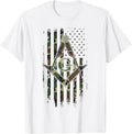 Masonic American Flag Square and Compass - Freemason T-Shirt T-Shirt - FUKAMASONIC