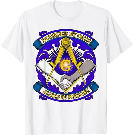 Masonic symbol with "Allies in Purpose" oath, freemason S&C T-Shirt - FUKAMASONIC