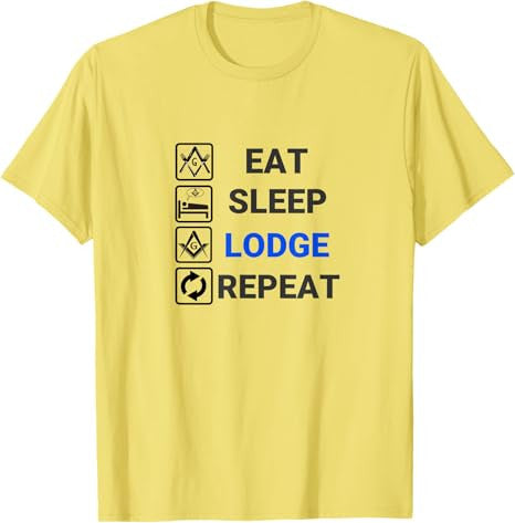 Freemason Eat Sleep Lodge Repeat - Funny Masonic Freemasonry T-Shirt - FUKAMASONIC