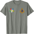 OES Mason Split Masonic Order Eastern Star Blue T-Shirt - FUKAMASONIC