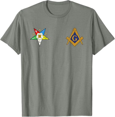 OES Mason Split Masonic Order Eastern Star Blue T-Shirt - FUKAMASONIC