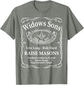Masonic Widow's Sons No.357 Whiskey Raise Masons Fathers Day T-Shirt - FUKAMASONIC